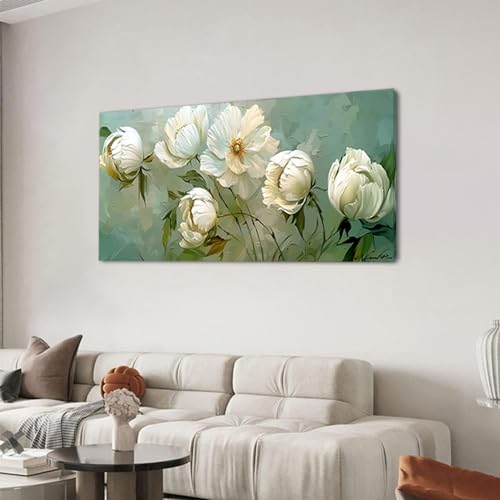 Blooming White Flowers Plants Wall Art Decor Artwork for Bedroom