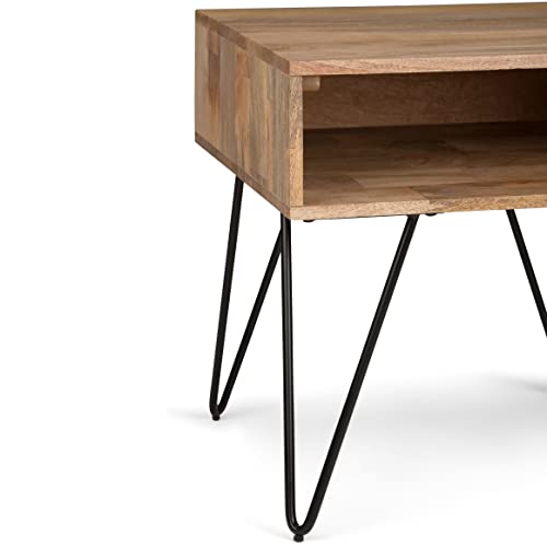 Hunter 22" Wide Solid Wood Square End Table in Natural