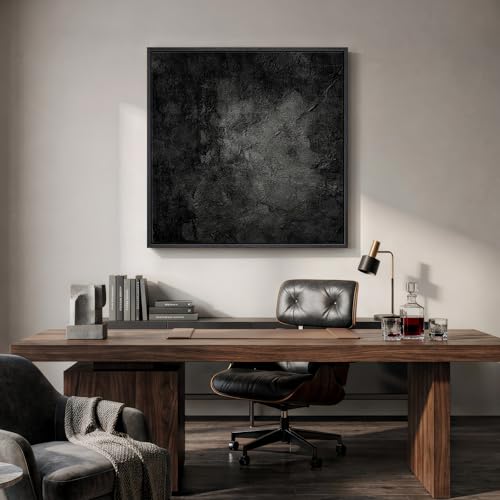 Large Framed Black Abstract Canvas Wall Art Decor for Living Room