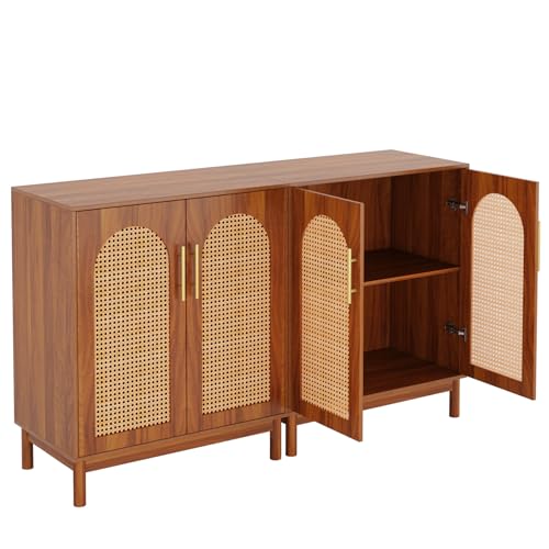 Set of 2 Rattan Sideboard Buffet with Storage (2 Count)