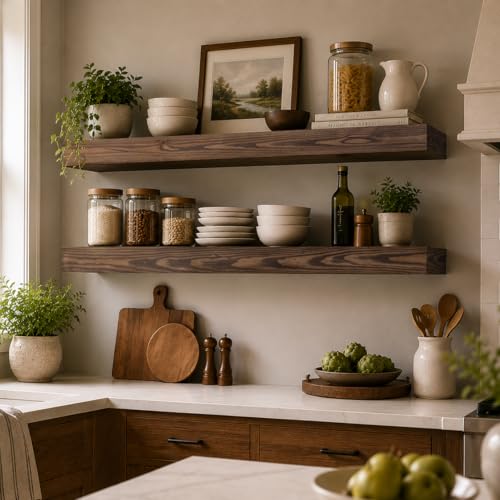 Floating Shelves 3 inch Thick for Wall Set of 2 (2 Count)
