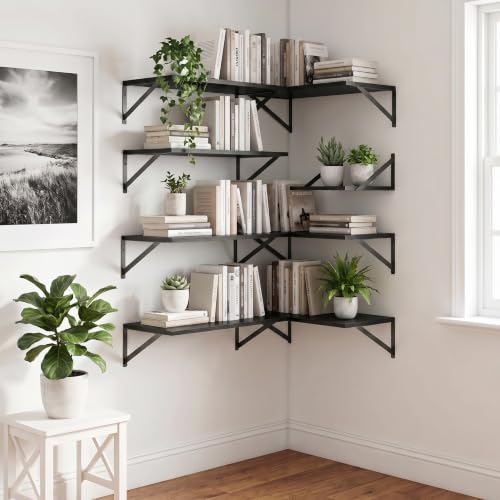 Black Floating Shelves 16 Inch Long