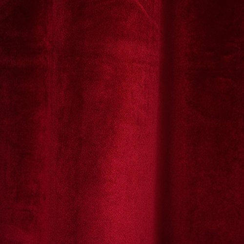 Set of 2 Heavy Velvet Flannel Blackout Window Curtains Drapes with Top Grommet Draperies Eyelet 52 Inches Wide by 120 Inches Long