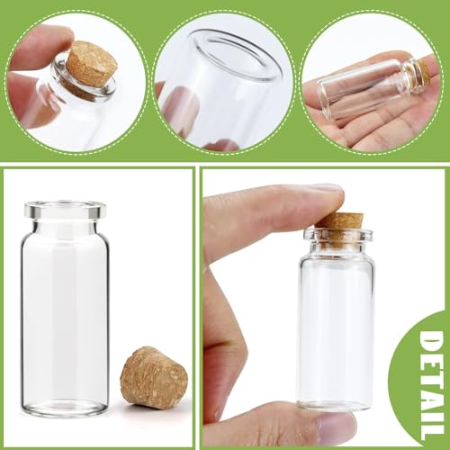 60 Pcs 10ml Small Glass Bottles with Cork Stopper (60 Count)