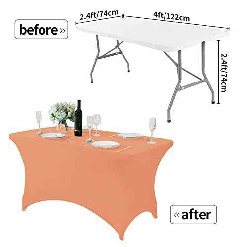 Spandex Table Cover for 4FT or 6ft or 8ft Table Universal Fitted Stretch Tablecloth for Party