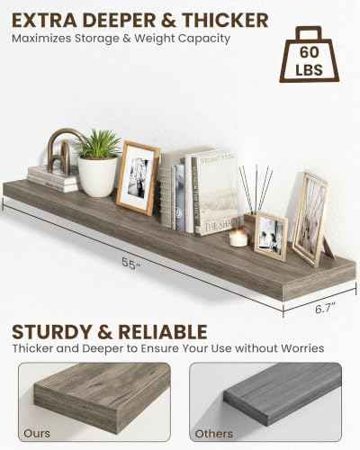 55" Floating Shelves for Wall (2 Count)