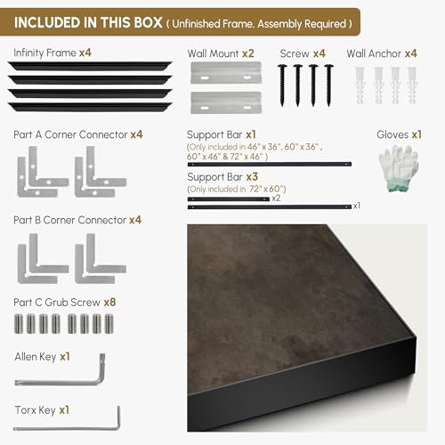 46"x72" Extra Large Framed Wall Art Neutral Cloudy Abstract Illustration