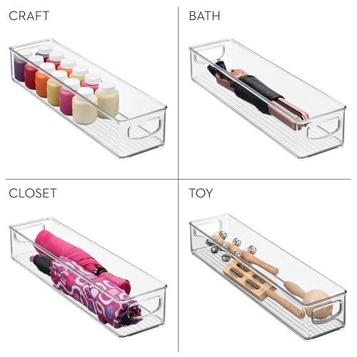 Slim Clear Plastic Storage Bin (2 Count)