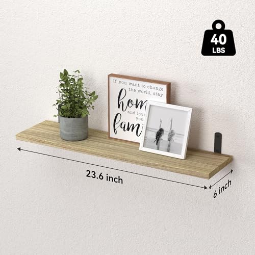 24'' Long Floating Shelves for Wall Decor & Storage (6 Count)