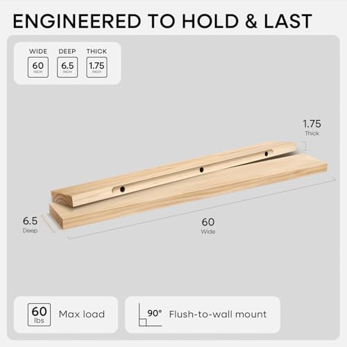 60 Inch Floating Shelves (2 Count)