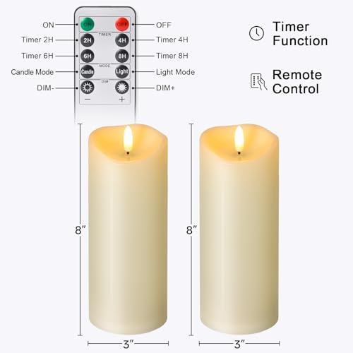 Outdoor Flameless Candles with Remote Timer (2 Count)