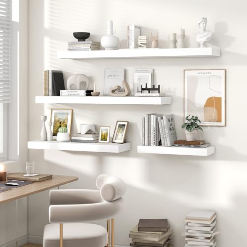 Floating Shelves 35.7" W x 10.3" D White Set of 2 (2 Count)