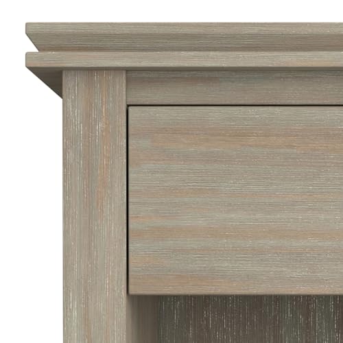 Artisan 24" Solid Wood Bedside Table in Distressed Grey