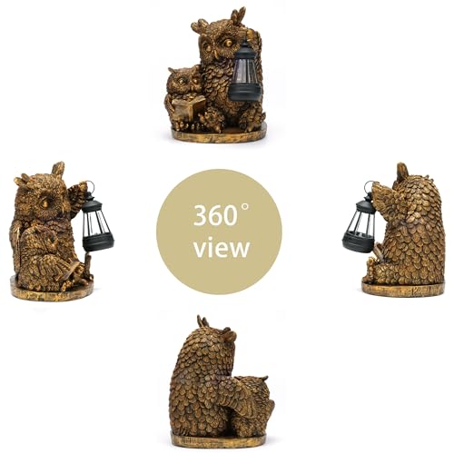 Owl Solar Outdoor Garden Statue Lawn Yard Decor Gifts for Mom