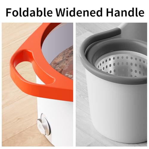 Spin Mop and Bucket Set with Separate Dirty and Clean Water