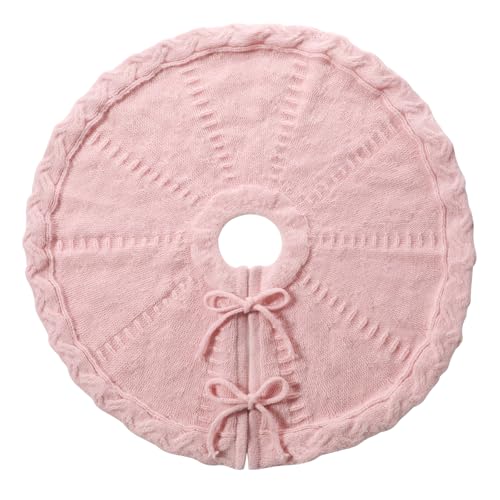 18" Pink Knitted Tree Skirt