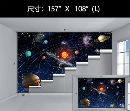 Galaxy Planet Kids Wallpape Mural Peel and Stick for Nursery Ceiling