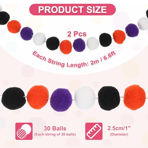13Ft Pom Pom Garland Decorations