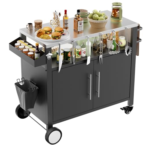 Two Doors Outdoor Grill Cart with Patio Furniture