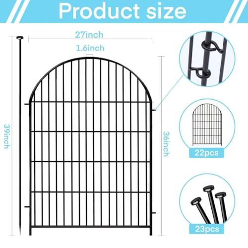 Garden Fence Animal Barrier with Gate