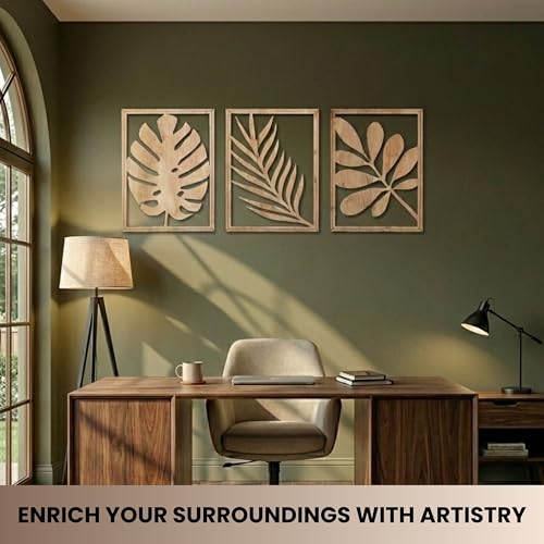 Modern Wooden Wall Sculptures (3 Count)