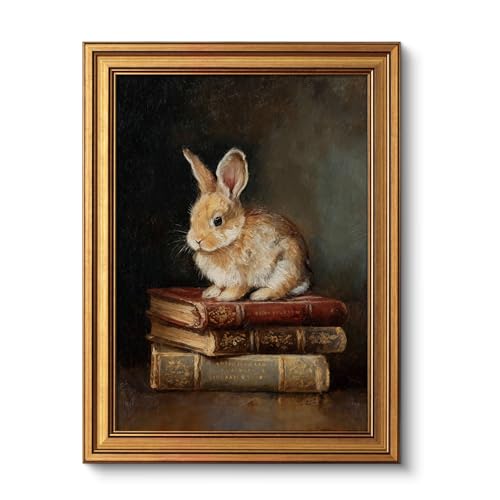 Vintage Gold Framed Rabbit Wall Art Print