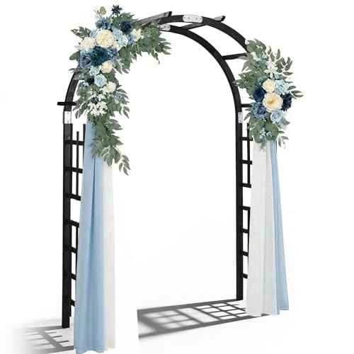 7Ft Black Wooden Arbor Arch