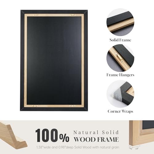 3D Large Framed Black and White Abstract Wall Art for Living Room (3 Count)