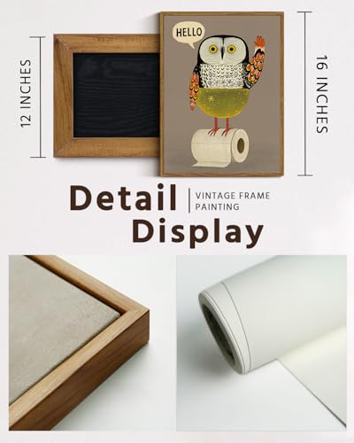 Framed Canvas Wall Art Home Decor Bathroom Owl Canvas Prints