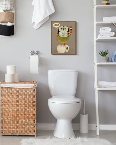 Framed Canvas Wall Art Home Decor Bathroom Owl Canvas Prints