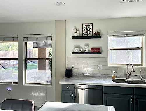 x2 18 Inch Wooden Floating Shelves for Wall