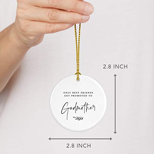 Round Ceramic Porcelain Christmas Ornament Collectible Godmother Gift