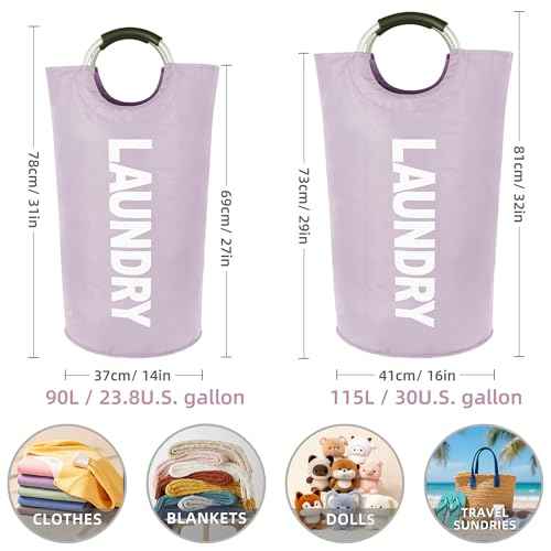 90L Collapsible Laundry Bag with Handle