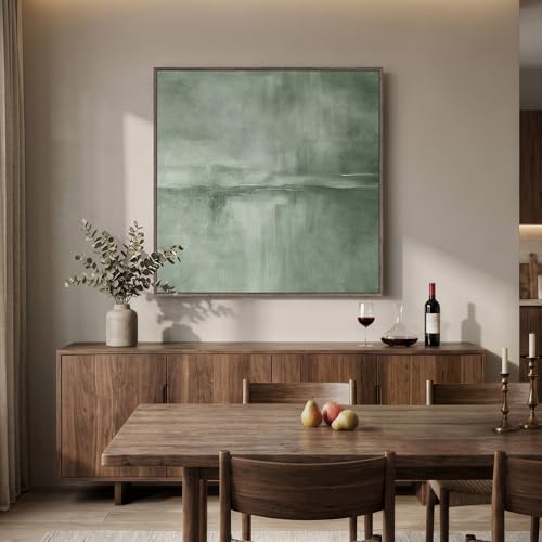 Extra Large Framed Green Abstract Wall Art Decor for Living Room