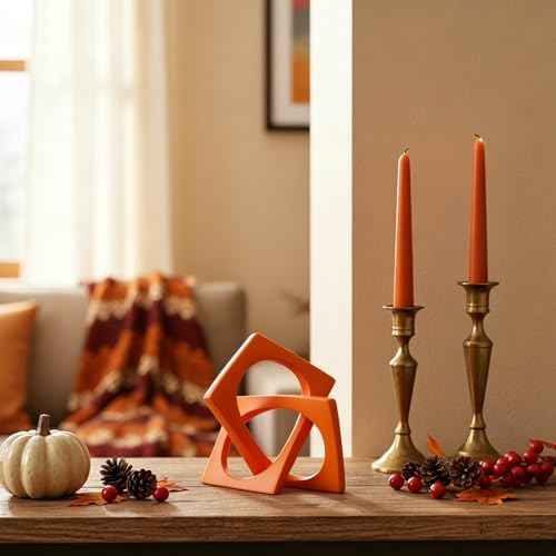 Orange Knot Statue for Coffee Table Centerpiece Decor