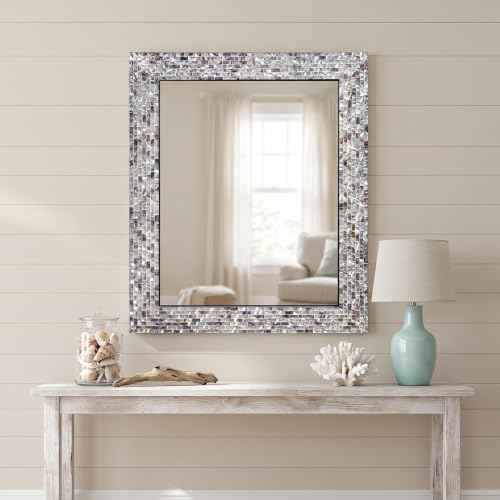 Handmade Blue & Silver Mosaic Wall Mirror
