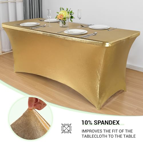 6ft Stretch Spandex Table Cover for Standard Folding Tables (2 Count)