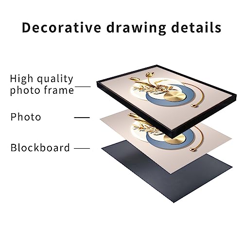 Abstract Modern Minimalist Natural Framed Decorative Painting Bright style Wall Art Set of 3Wall Decor for Living Room (3 Count)