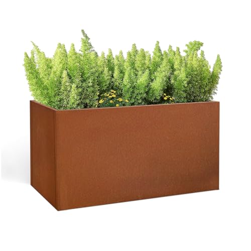 Corten Steel Planter Box 36" L x 12" W x 16" H Rectangular Outdoor Planter