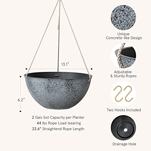 Large Hanging Planters for Outdoor Plants (2 Count)