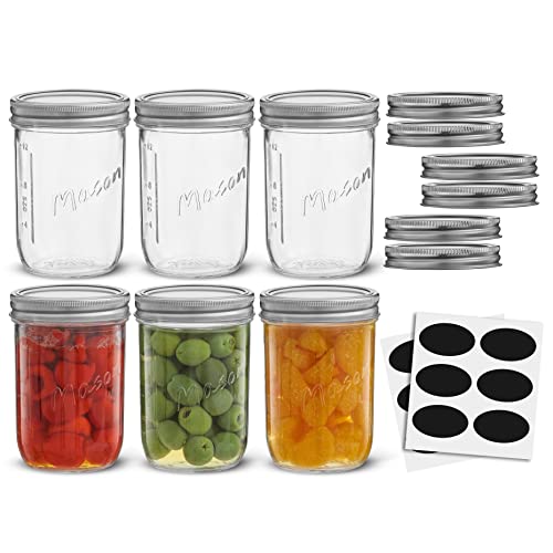 16 Oz Mason Jars With Lids (6 Count)