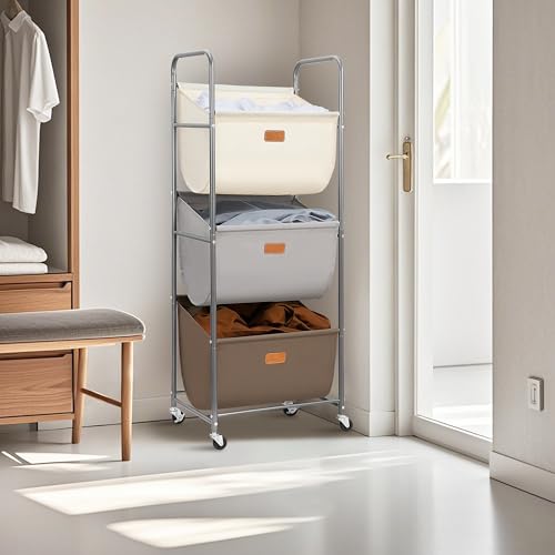 120 Liters Vertical Rolling Laundry Hamper