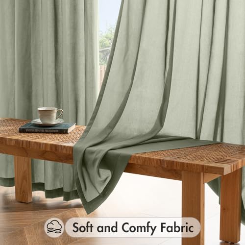 Sage Green Privacy Sheer Curtains 2 Panels 42W x 72L (2 Count)