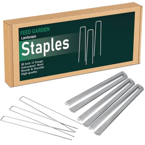 12 Inch 50 Pack Galvanized Landscape Staples 11 Gauge Anti (50 Count)