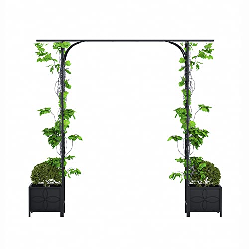Metal Garden Arbor with Planters