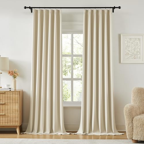 Pinch Pleated Curtains 102 Inches Long for Living Room (2 Count)