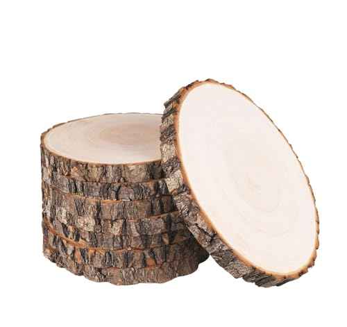 8 Pcs Natural Wood Slices for Centerpieces (8 Count)