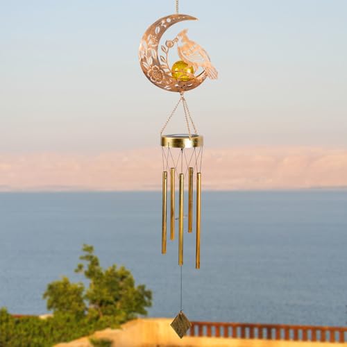 Moon Cardinal Wind Chime for Outside