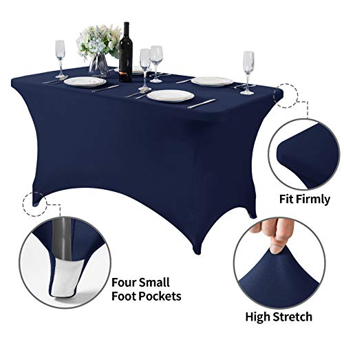 2Pack Spandex Table Cover for 4FT or 6ft or 9ft Table Universal Fitted Stretch Tablecloth for Party (2 Count)