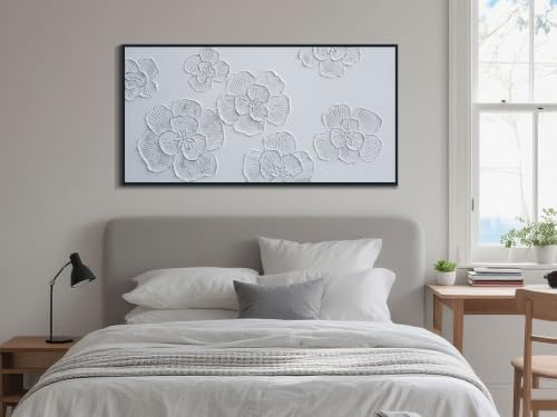 Flower Canvas Wall Art Textured Hand Painted Painting